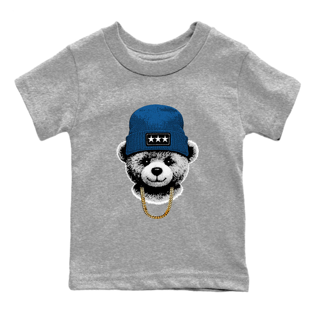 Sneaker tee, Streetwear Brand – Shirts To Match Air Jordan 1 Travis Scott x Fragment Sneakers – Gangster Teddy Kids, Baby Graphic T-Shirt Heather Grey 2