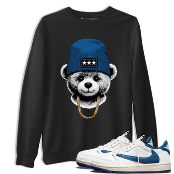 Sneaker tee, Streetwear Brand – Shirts To Match Air Jordan 1 Travis Scott x Fragment Sneakers – Gangster Teddy Graphic Tee Black 1