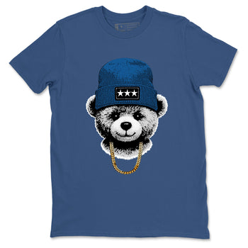 Sneaker tee, Streetwear Brand – Shirts To Match Air Jordan 1 Travis Scott x Fragment Sneakers – Gangster Teddy Graphic Tee Denim Blue 2