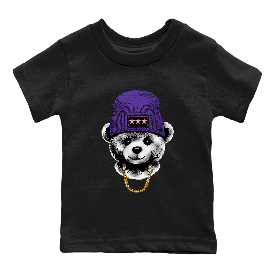 Sneaker match tees – Sneaker Tees To Match Air Jordan 11 Canyon Purple Shoes – Gangster Teddy Kids T-Shirt Black 2