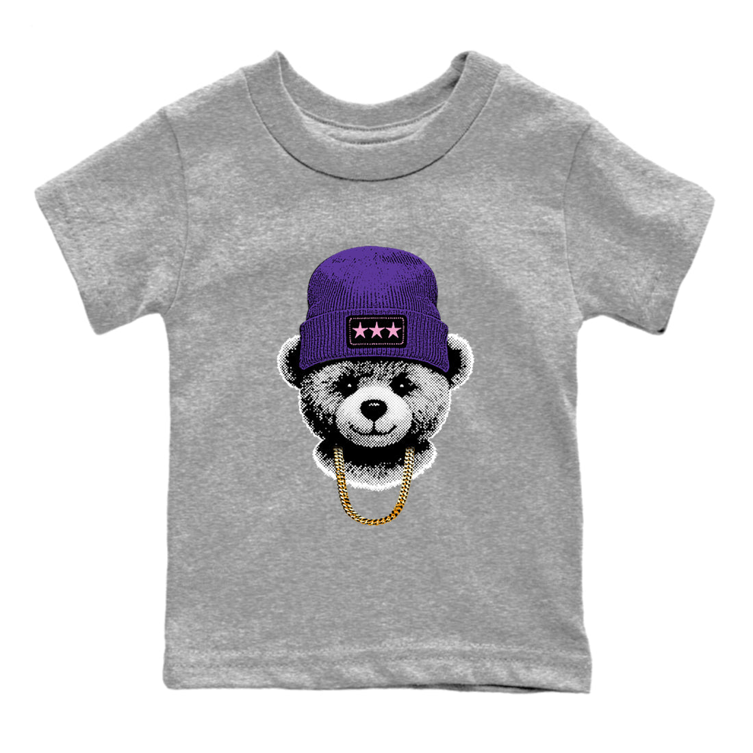 Sneaker match tees – Sneaker Tees To Match Air Jordan 11 Canyon Purple Shoes – Gangster Teddy Kids T-Shirt Heather Grey 2