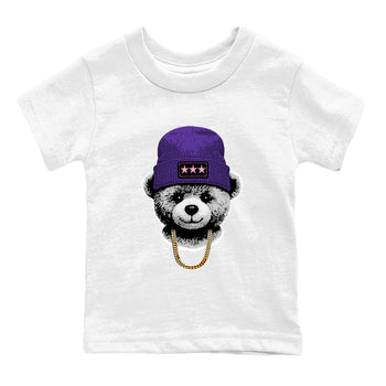 Sneaker match tees – Sneaker Tees To Match Air Jordan 11 Canyon Purple Shoes – Gangster Teddy Kids T-Shirt White 2