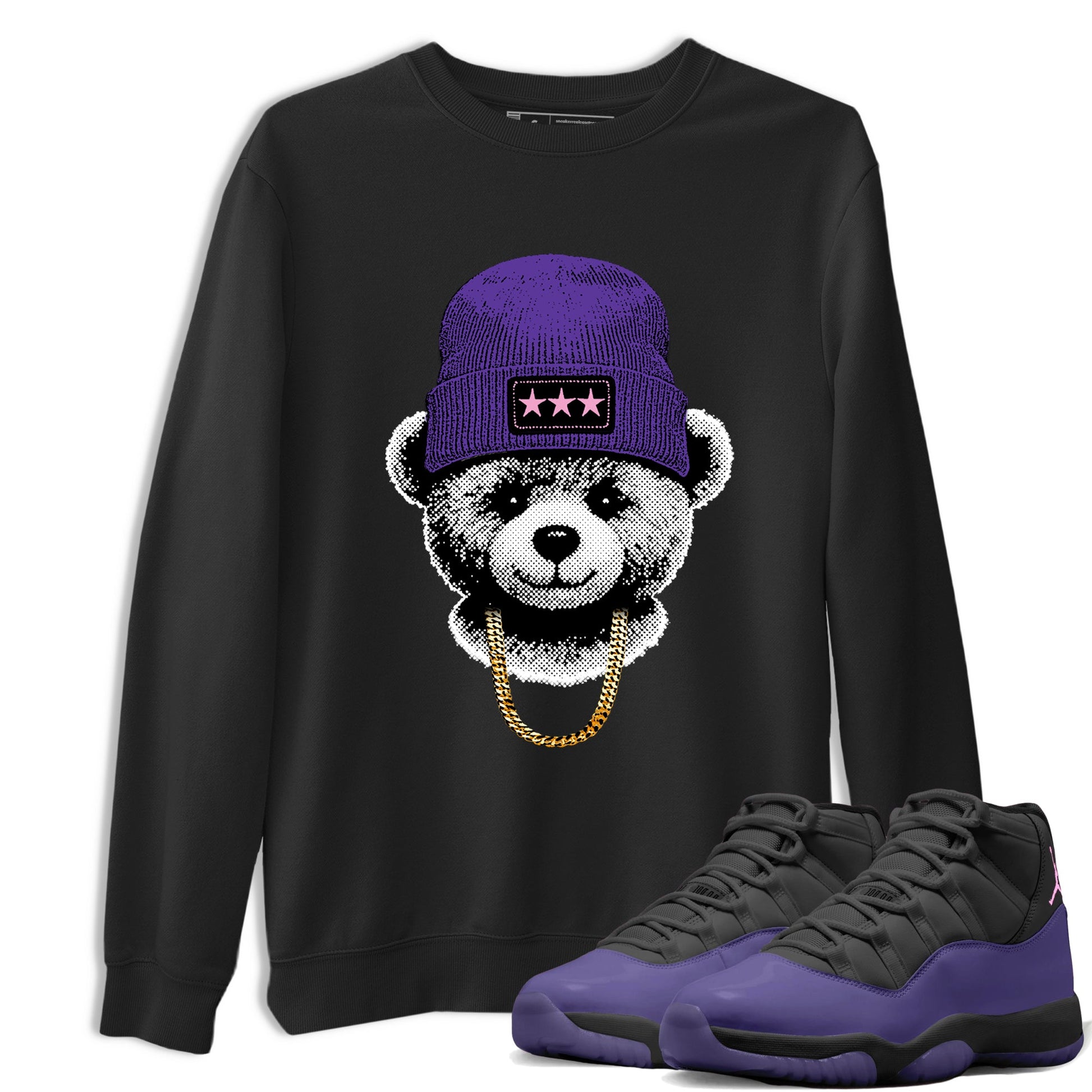 Sneaker match tees – Sneaker Tees To Match Air Jordan 11 Canyon Purple Shoes – Gangster Teddy Tee Black 1
