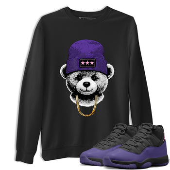 Sneaker match tees – Sneaker Tees To Match Air Jordan 11 Canyon Purple Shoes – Gangster Teddy Tee Black 1