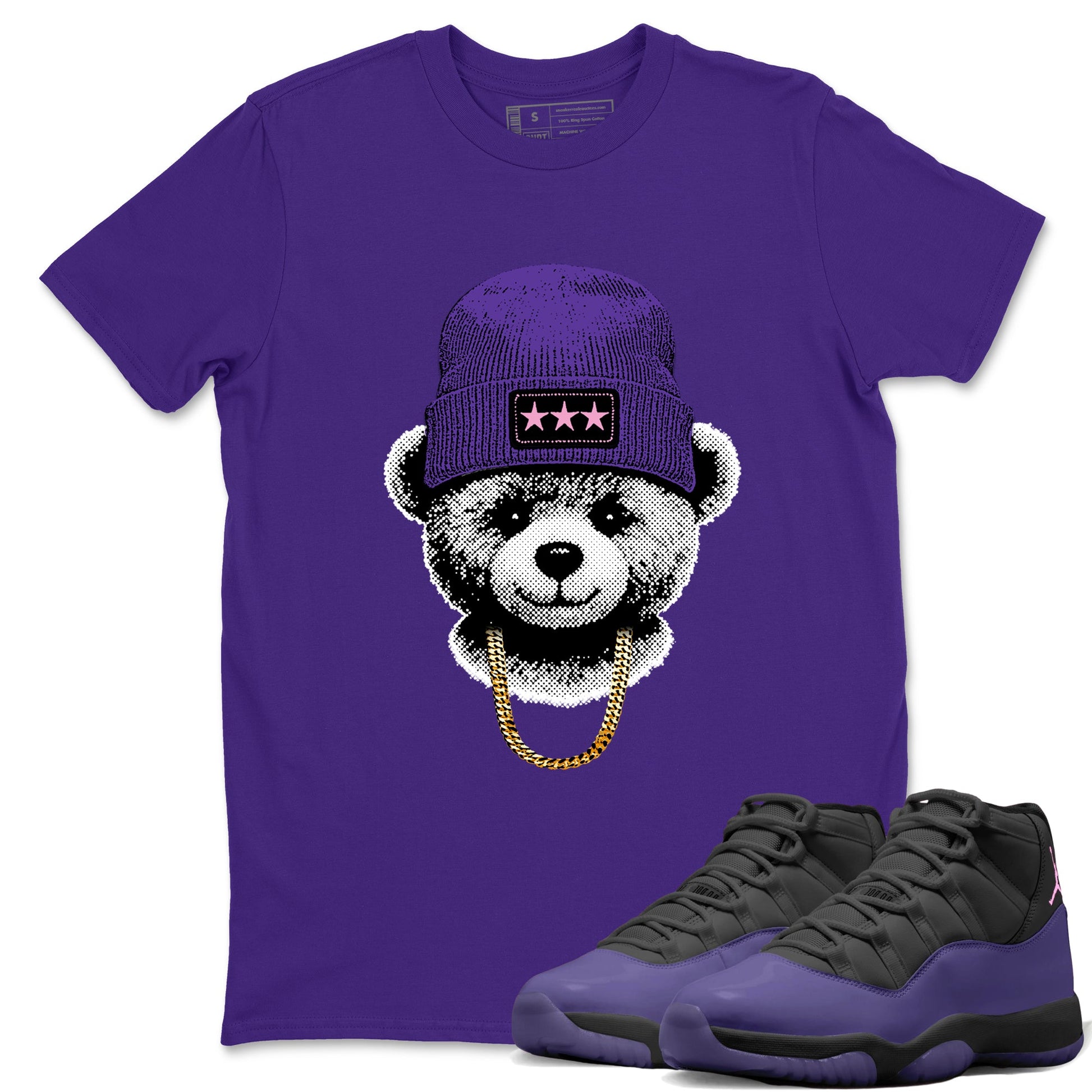 Sneaker match tees – Sneaker Tees To Match Air Jordan 11 Canyon Purple Shoes – Gangster Teddy Tee Purple 1