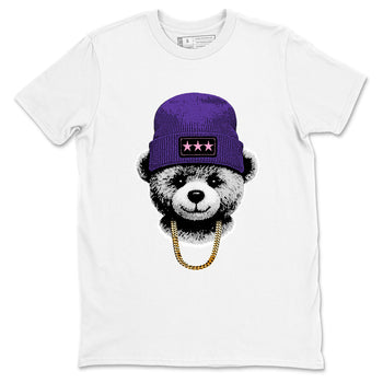 Sneaker match tees – Sneaker Tees To Match Air Jordan 11 Canyon Purple Shoes – Gangster Teddy Tee White 2