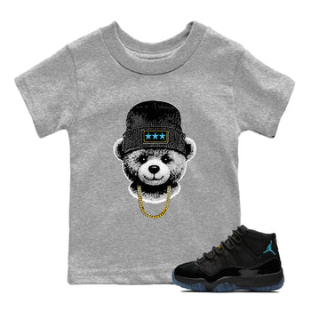 Sneaker Threads – Sneaker Tees To Match Air Jordan 11 Retro Gamma – Gangster Teddy Youth Graphic Tee Heather Grey 1. Perfect for Jordan releases 2025 colorways.