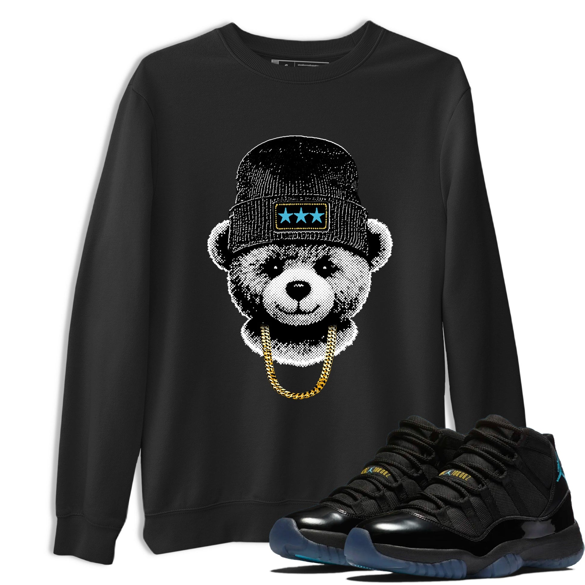 Sneaker Threads – Sneaker Tees To Match Air Jordan 11 Retro Gamma – Gangster Teddy Graphic Tee Black 1. Perfect for Jordan releases 2025 colorways.