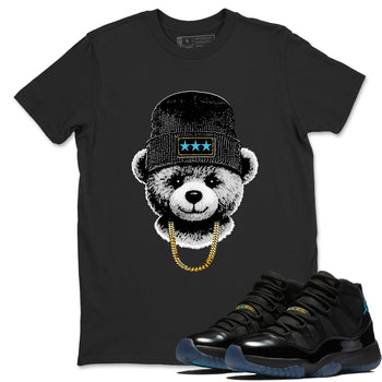 Sneaker Threads – Sneaker Tees To Match Air Jordan 11 Retro Gamma – Gangster Teddy Graphic Tee Black 1. Perfect for Jordan releases 2025 colorways.