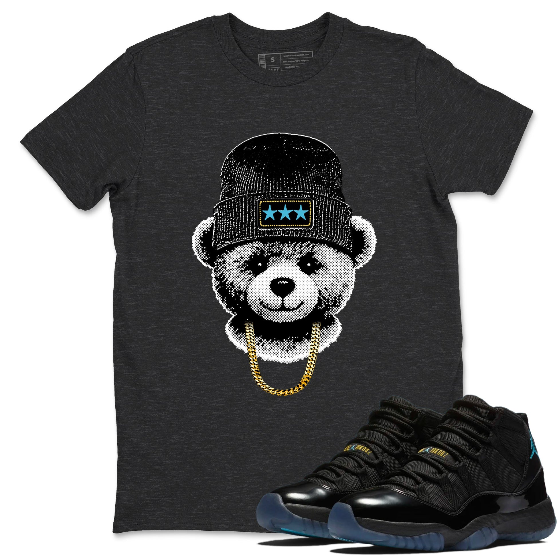 Sneaker Threads – Sneaker Tees To Match Air Jordan 11 Retro Gamma – Gangster Teddy Graphic Tee Charcoal Heather 1. Perfect for Jordan releases 2025 colorways.