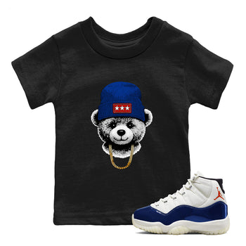 Sneaker Threads – Sneaker Tees To Match Air Jordan 11 Rare Air – Gangster Teddy Youth Graphic Tee Black 1. Perfect for Jordan releases 2025 colorways.