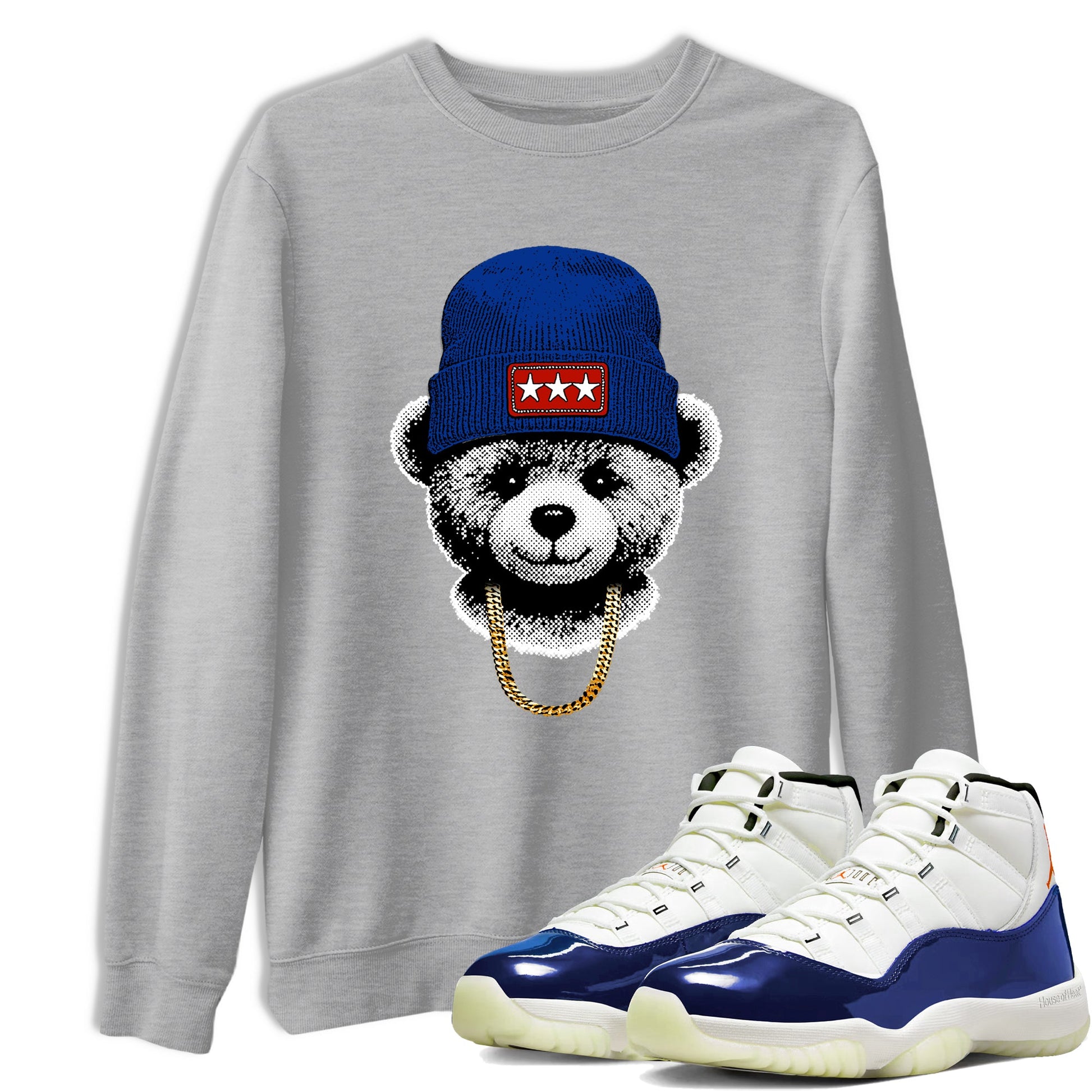Sneaker Threads – Sneaker Tees To Match Air Jordan 11 Rare Air – Gangster Teddy Graphic Tee Heather Grey 1. Perfect for Jordan releases 2025 colorways.