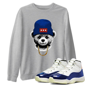 Sneaker Threads – Sneaker Tees To Match Air Jordan 11 Rare Air – Gangster Teddy Graphic Tee Heather Grey 1. Perfect for Jordan releases 2025 colorways.