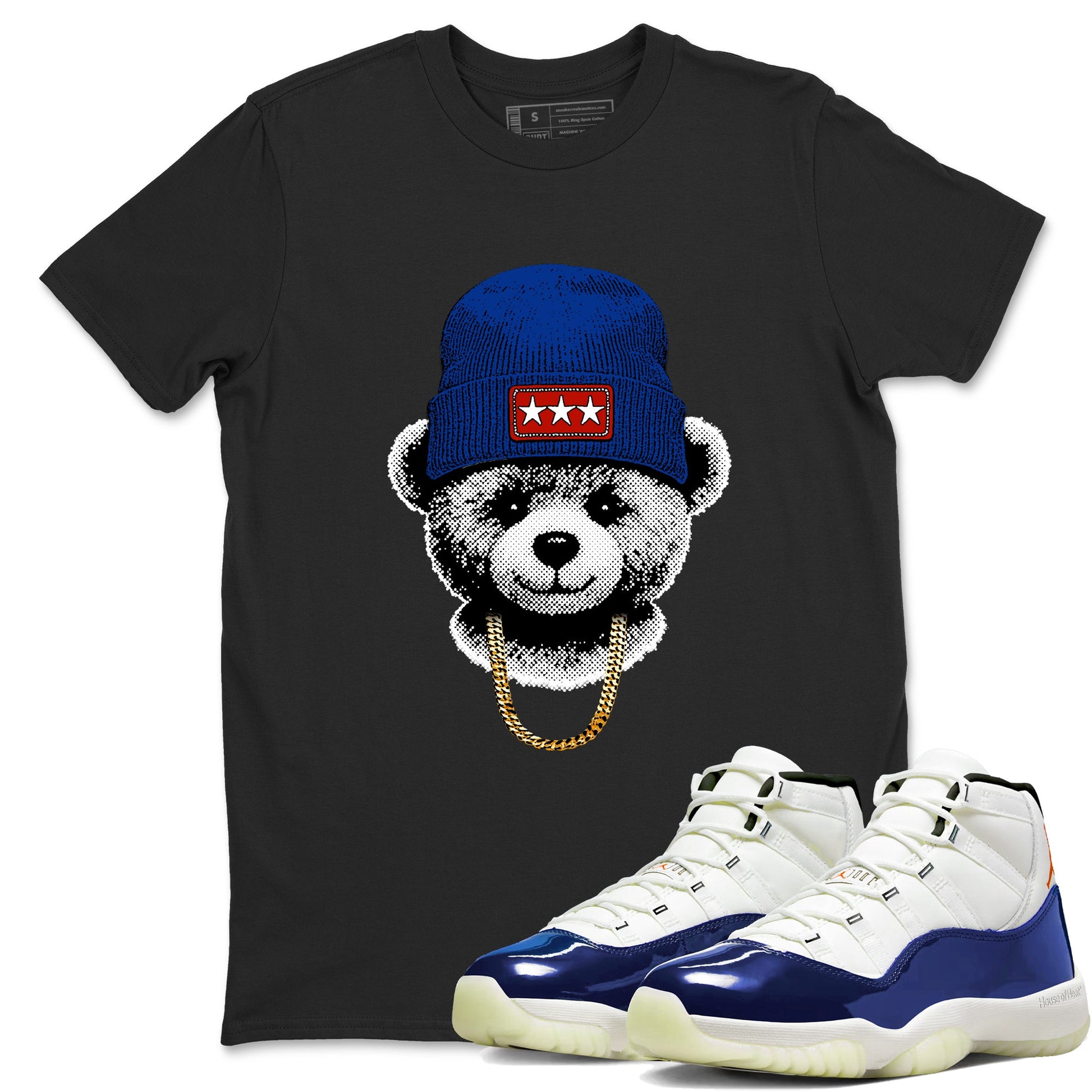 Sneaker Threads – Sneaker Tees To Match Air Jordan 11 Rare Air – Gangster Teddy Graphic Tee Black 1. Perfect for Jordan releases 2025 colorways.
