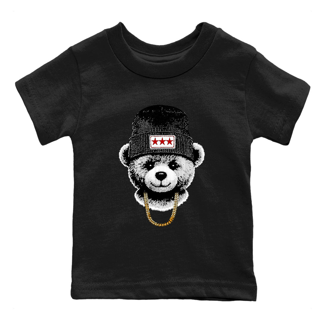 Sneaker tee, Streetwear Brand – Shirts To Match Air Jordan 12 Retro Taxi Sneakers – Gangster Teddy Kids, Baby Graphic T-Shirt Black 2