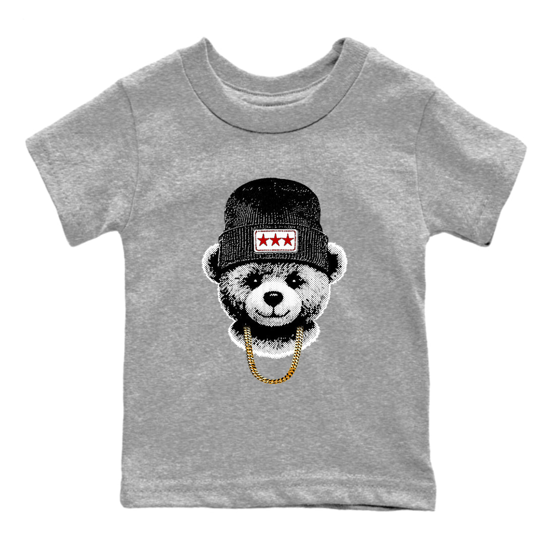 Sneaker tee, Streetwear Brand – Shirts To Match Air Jordan 12 Retro Taxi Sneakers – Gangster Teddy Kids, Baby Graphic T-Shirt Heather Grey 2