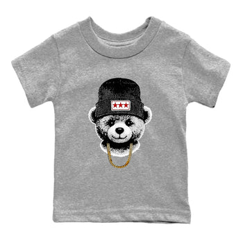 Sneaker tee, Streetwear Brand – Shirts To Match Air Jordan 12 Retro Taxi Sneakers – Gangster Teddy Kids, Baby Graphic T-Shirt Heather Grey 2