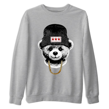 Sneaker tee, Streetwear Brand – Shirts To Match Air Jordan 12 Retro Taxi Sneakers – Gangster Teddy Graphic Tee Heather Grey 2