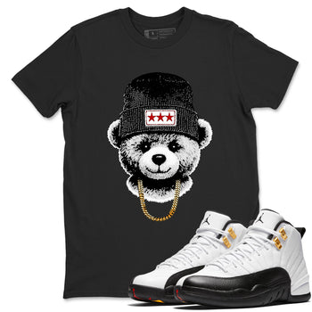 Sneaker tee, Streetwear Brand – Shirts To Match Air Jordan 12 Retro Taxi Sneakers – Gangster Teddy Graphic Tee Black 1