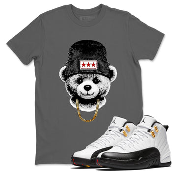 Sneaker tee, Streetwear Brand – Shirts To Match Air Jordan 12 Retro Taxi Sneakers – Gangster Teddy Graphic Tee Cool Grey 1