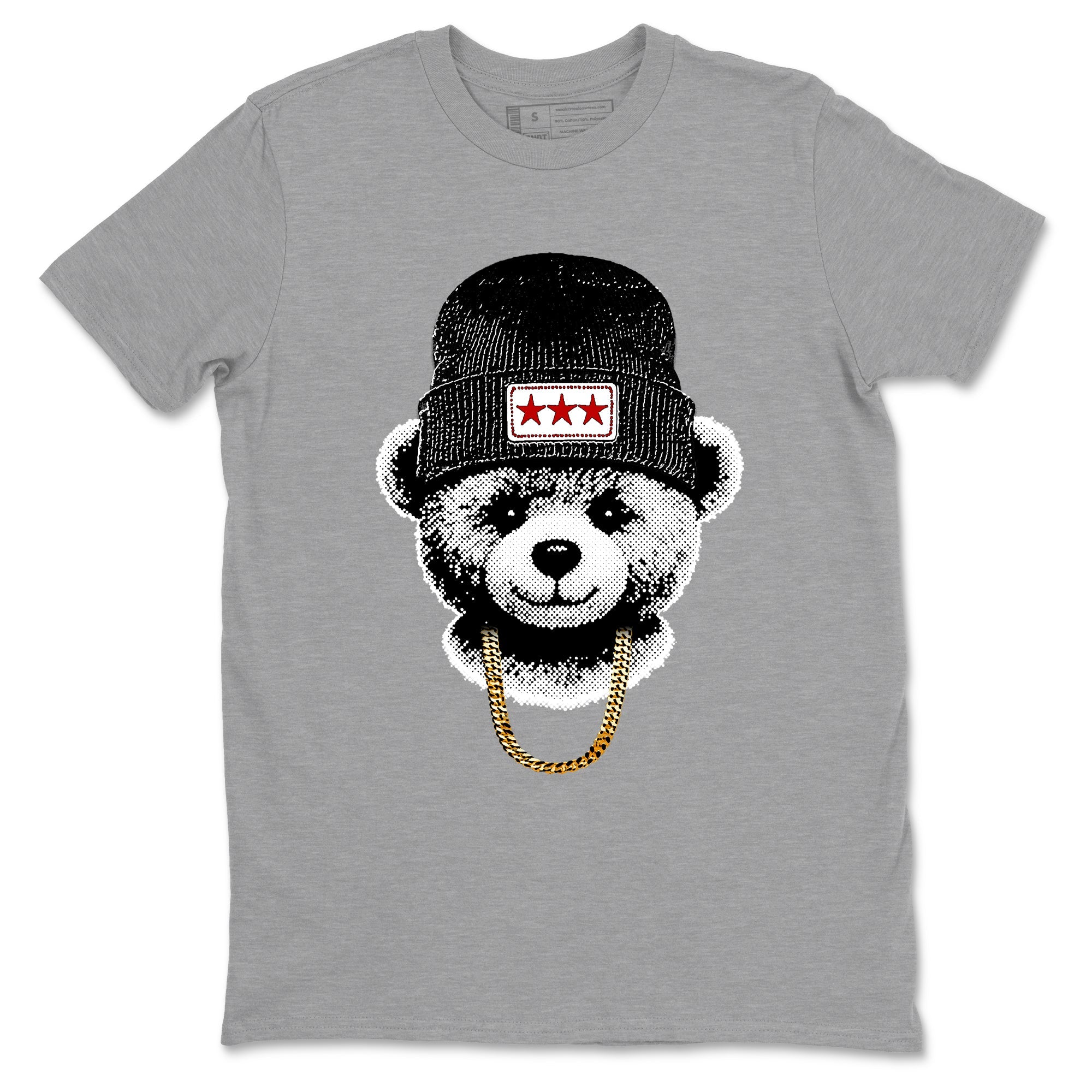 Sneaker tee, Streetwear Brand – Shirts To Match Air Jordan 12 Retro Taxi Sneakers – Gangster Teddy Graphic Tee Heather Grey 2