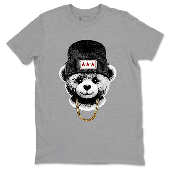 Sneaker tee, Streetwear Brand – Shirts To Match Air Jordan 12 Retro Taxi Sneakers – Gangster Teddy Graphic Tee Heather Grey 2