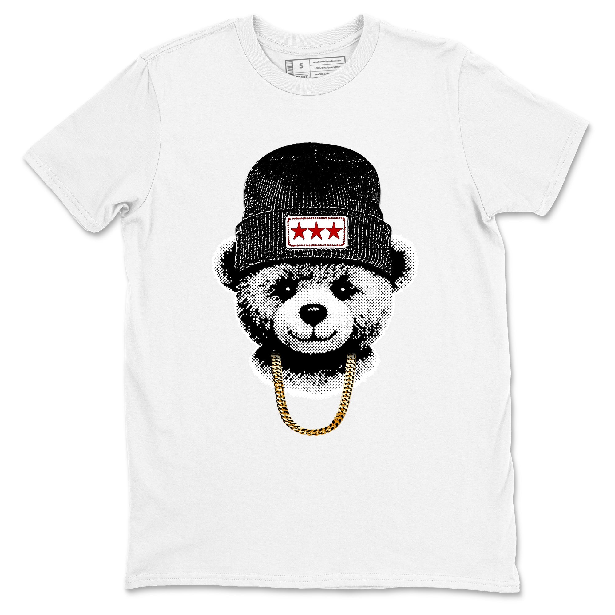 Sneaker tee, Streetwear Brand – Shirts To Match Air Jordan 12 Retro Taxi Sneakers – Gangster Teddy Graphic Tee White 2