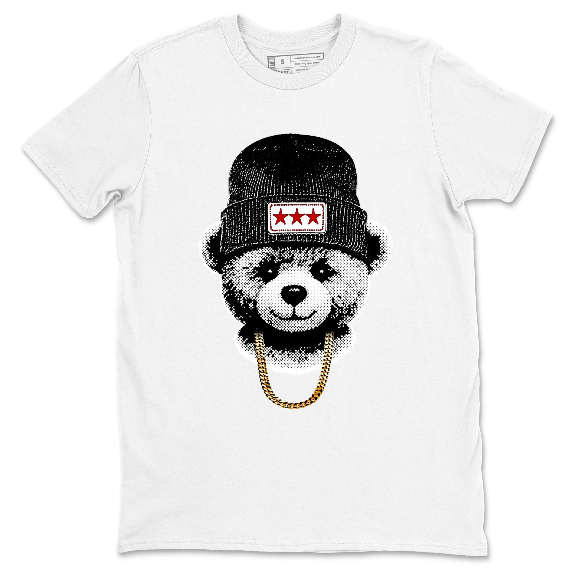 Sneaker tee, Streetwear Brand – Shirts To Match Air Jordan 12 Retro Taxi Sneakers – Gangster Teddy Graphic Tee White 2