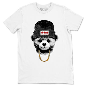 Sneaker tee, Streetwear Brand – Shirts To Match Air Jordan 12 Retro Taxi Sneakers – Gangster Teddy Graphic Tee White 2