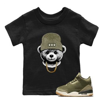 Sneaker Threads – Sneaker Threads To Match Air Jordan 3 Family Affair Shoes – Gangster Teddy Kids T-Shirt Black 1