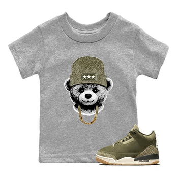 Sneaker Threads – Sneaker Threads To Match Air Jordan 3 Family Affair Shoes – Gangster Teddy Kids T-Shirt Heather Grey 1