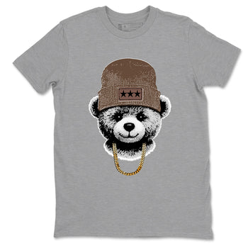 Best Christmas gifts for sneakerheads - Sneaker Tees To Match Air Jordan 4 A Ma Maniere x Dark Mocha Sneakers – Gangster Teddy Tee Heather Grey 2