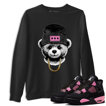 Perfect Valentine's Day Gifts graphic tee  – Sneaker Tees To Match Air Jordan 4 Pink Thunder – Gangster Teddy Tee Black 1