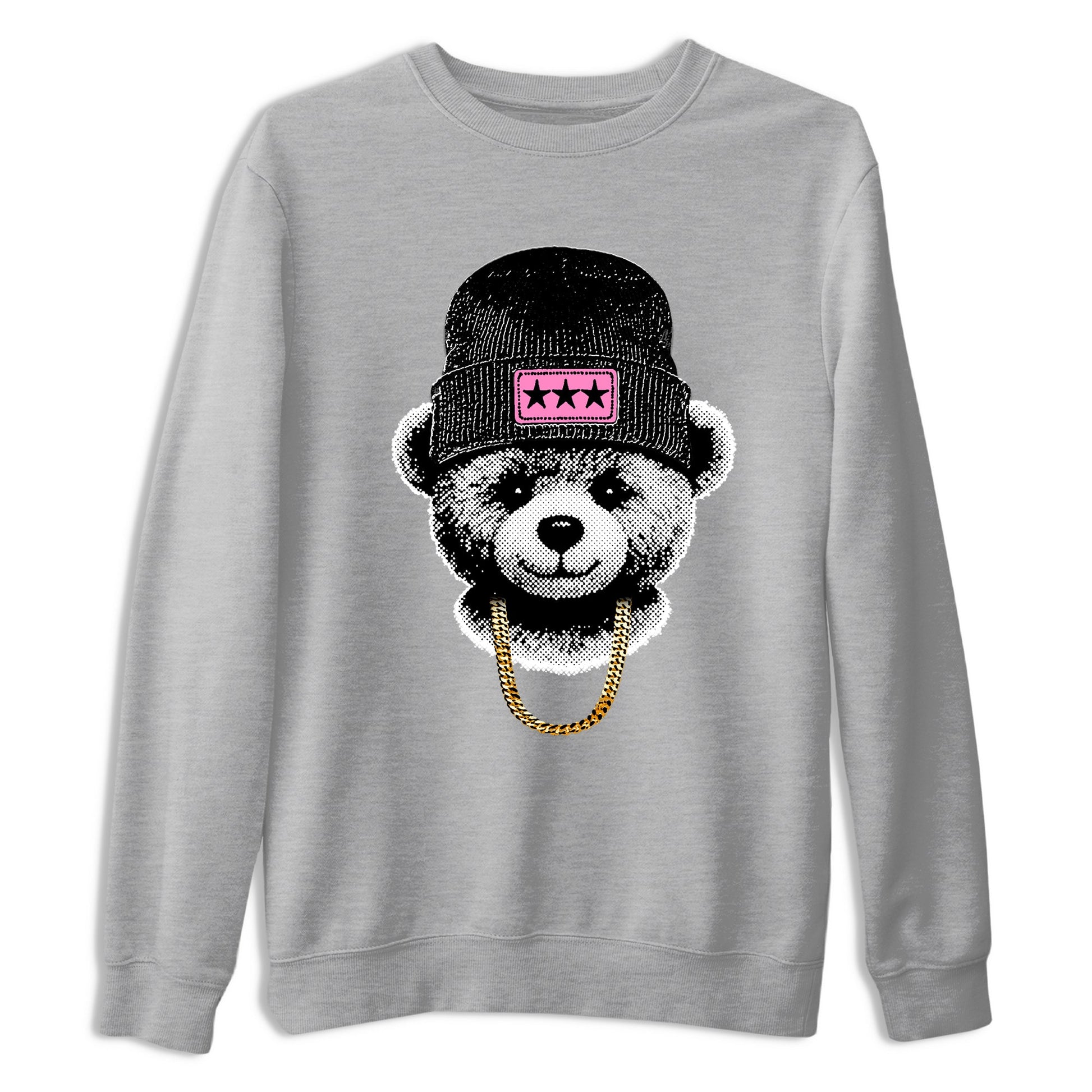 Perfect Valentine's Day Gifts graphic tee  – Sneaker Tees To Match Air Jordan 4 Pink Thunder – Gangster Teddy Tee Heather Grey 2