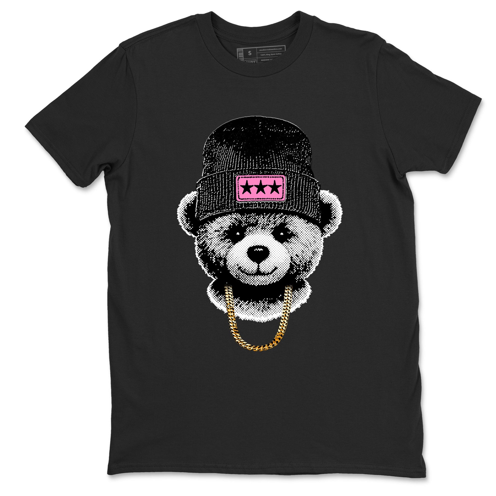 Perfect Valentine's Day Gifts graphic tee  – Sneaker Tees To Match Air Jordan 4 Pink Thunder – Gangster Teddy Tee Black 2