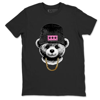 Perfect Valentine's Day Gifts graphic tee  – Sneaker Tees To Match Air Jordan 4 Pink Thunder – Gangster Teddy Tee Black 2