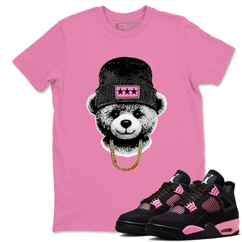 Perfect Valentine's Day Gifts graphic tee  – Sneaker Tees To Match Air Jordan 4 Pink Thunder – Gangster Teddy Tee Bubble Gum 1