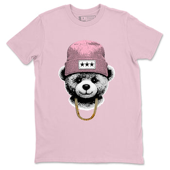 Sneaker tee, Streetwear Brand – Shirts To Match Air Jordan 5 35th Anniversary Sneakers – Gangster Teddy Graphic Tee Pink 2