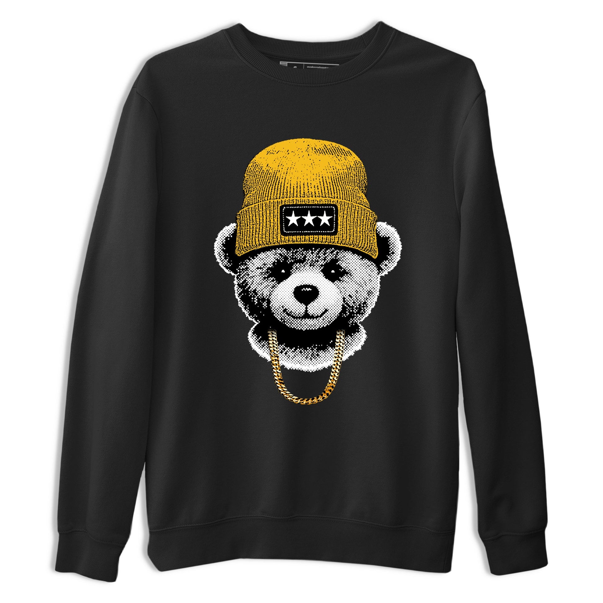 Sneaker match tees – Sneaker Tees To Match Jordan 5 Varsity Maize and Wolf Grey Shoes – Gangster Teddy Tee Black 2