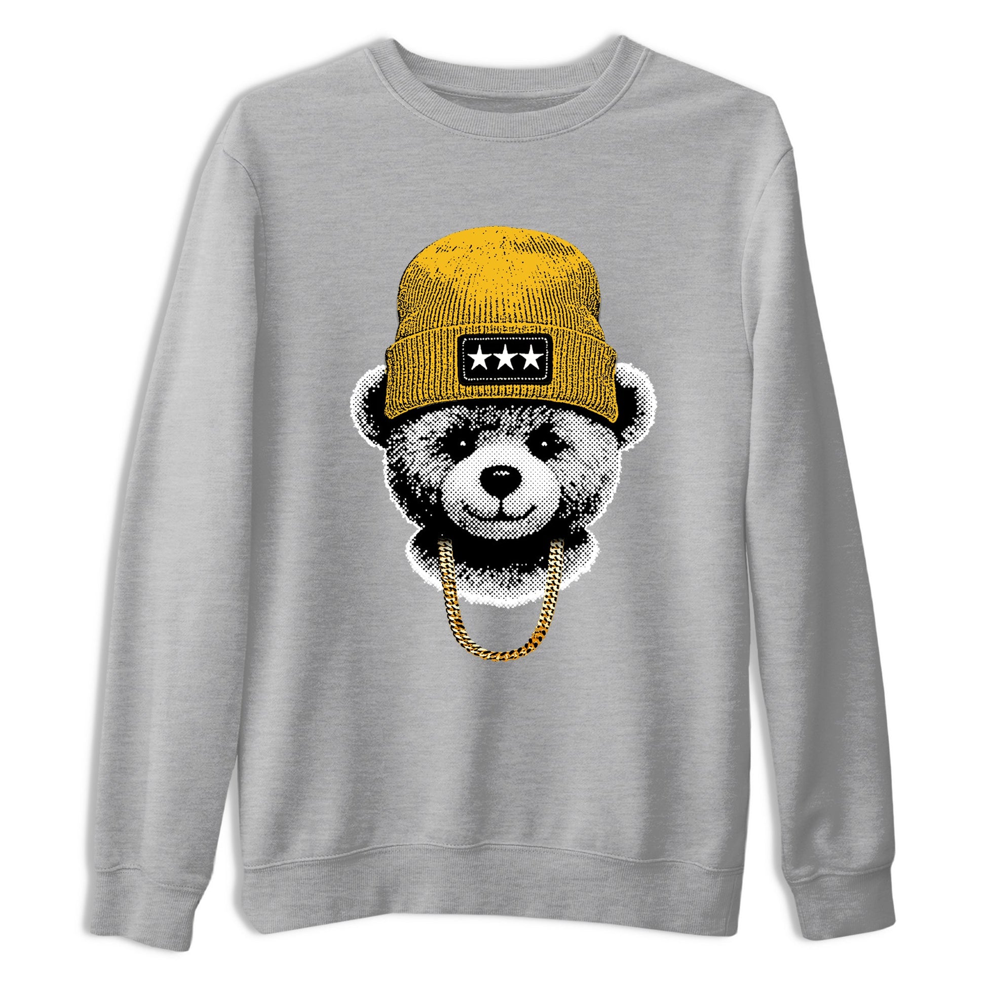 Sneaker match tees – Sneaker Tees To Match Jordan 5 Varsity Maize and Wolf Grey Shoes – Gangster Teddy Tee Heather Grey 2