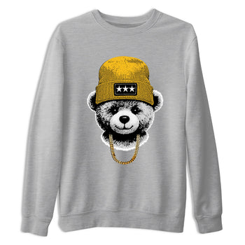 Sneaker match tees – Sneaker Tees To Match Jordan 5 Varsity Maize and Wolf Grey Shoes – Gangster Teddy Tee Heather Grey 2