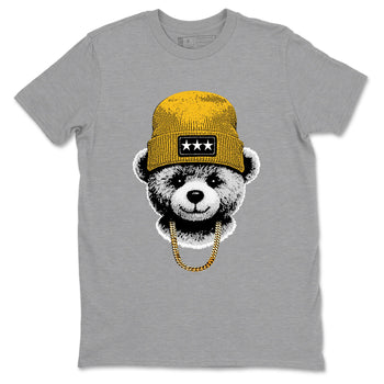 Sneaker match tees – Sneaker Tees To Match Jordan 5 Varsity Maize and Wolf Grey Shoes – Gangster Teddy Tee Heather Grey 2