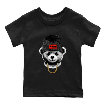 Perfect Valentine's Day Gifts graphic tee  – Sneaker Tees To Match Air Jordan 6 Reverse Infrared – Gangster Teddy Kids Graphic T-Shirt Black 2