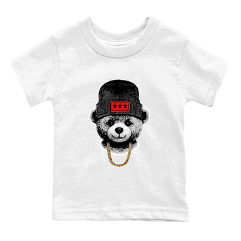 Perfect Valentine's Day Gifts graphic tee  – Sneaker Tees To Match Air Jordan 6 Reverse Infrared – Gangster Teddy Kids Graphic T-Shirt White 2