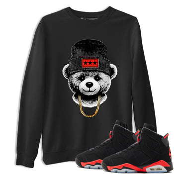 Perfect Valentine's Day Gifts graphic tee  – Sneaker Tees To Match Air Jordan 6 Reverse Infrared – Gangster Teddy Tee Black 1