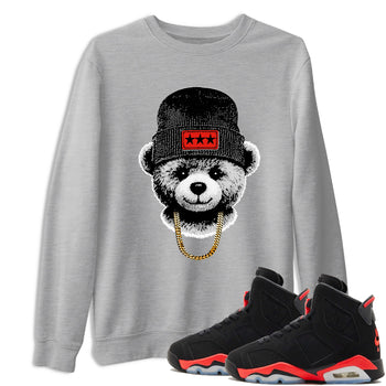 Perfect Valentine's Day Gifts graphic tee  – Sneaker Tees To Match Air Jordan 6 Reverse Infrared – Gangster Teddy Tee Heather Grey 1