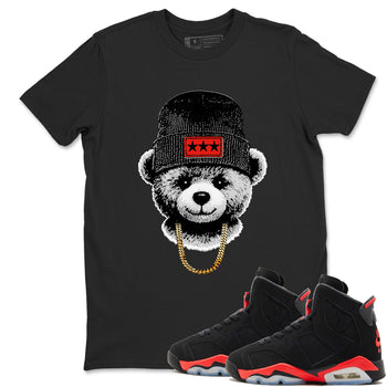 Perfect Valentine's Day Gifts graphic tee  – Sneaker Tees To Match Air Jordan 6 Reverse Infrared – Gangster Teddy Tee Black 1