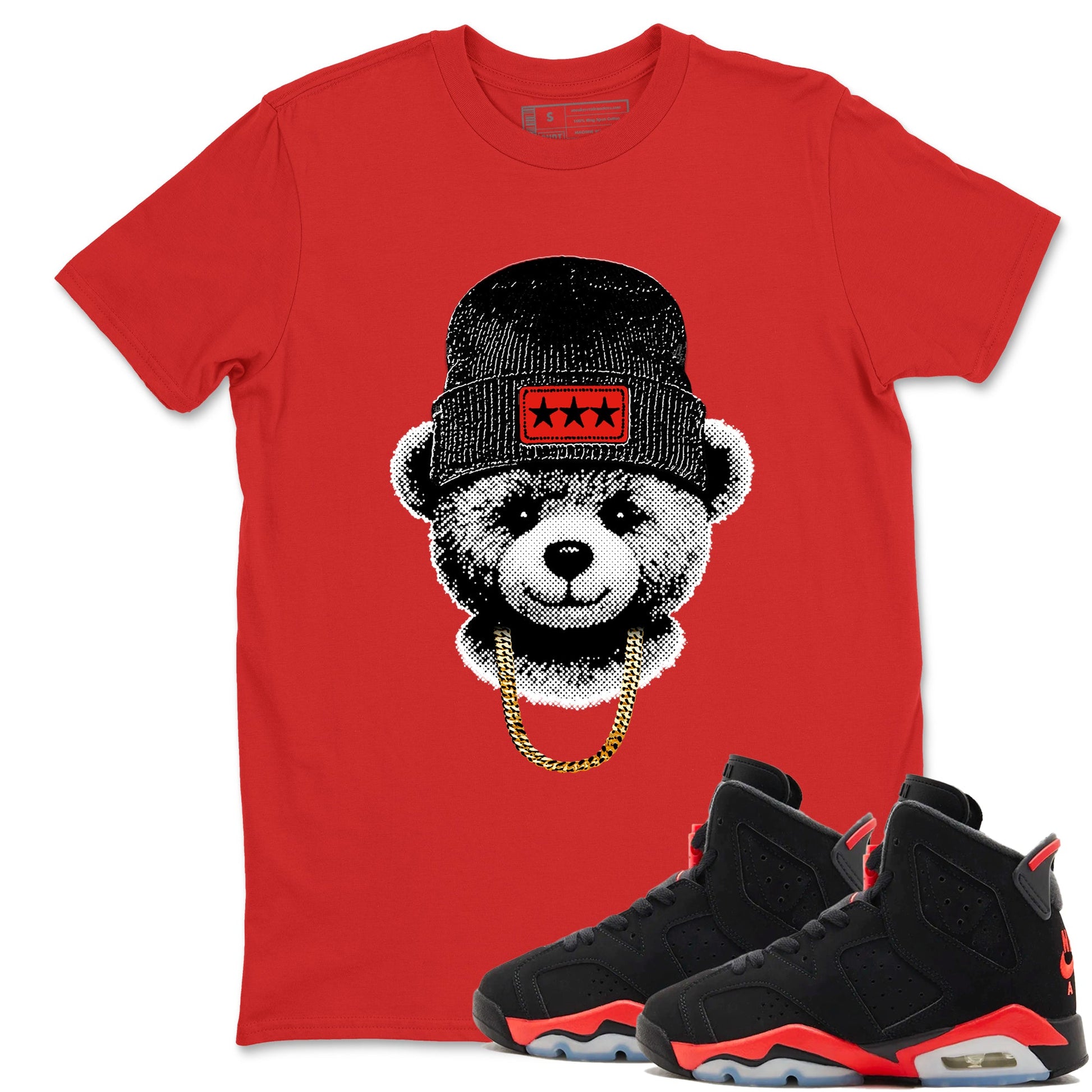 Perfect Valentine's Day Gifts graphic tee  – Sneaker Tees To Match Air Jordan 6 Reverse Infrared – Gangster Teddy Tee Red 1