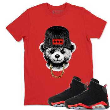 Perfect Valentine's Day Gifts graphic tee  – Sneaker Tees To Match Air Jordan 6 Reverse Infrared – Gangster Teddy Tee Red 1