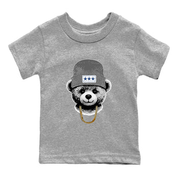 Sneaker match tees – Sneaker Tees To Match Air Jordan 9 Flint Grey Shoes – Gangster Teddy Kids T-Shirt Heather Grey 2